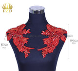 Red Stones Women Party Dress Embroidery Apparel