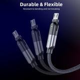 FONKEN Degree Rotate Cable Mciro USB Cable Quick Charge Cable LED