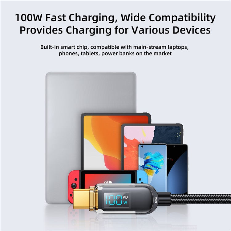 Joyroom S-CC100A4 100W Fast Charging Digital Display Type-C to Type-C Cable
