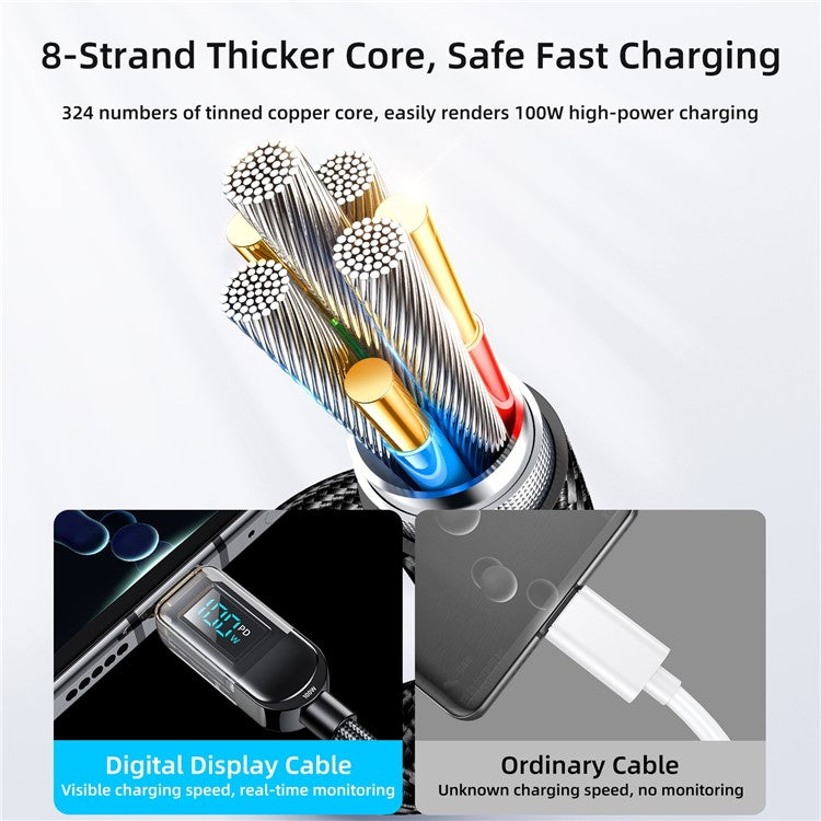 Joyroom S-CC100A4 100W Fast Charging Digital Display Type-C to Type-C Cable