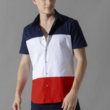 Tap in Men Color Block Casual Half Shirt