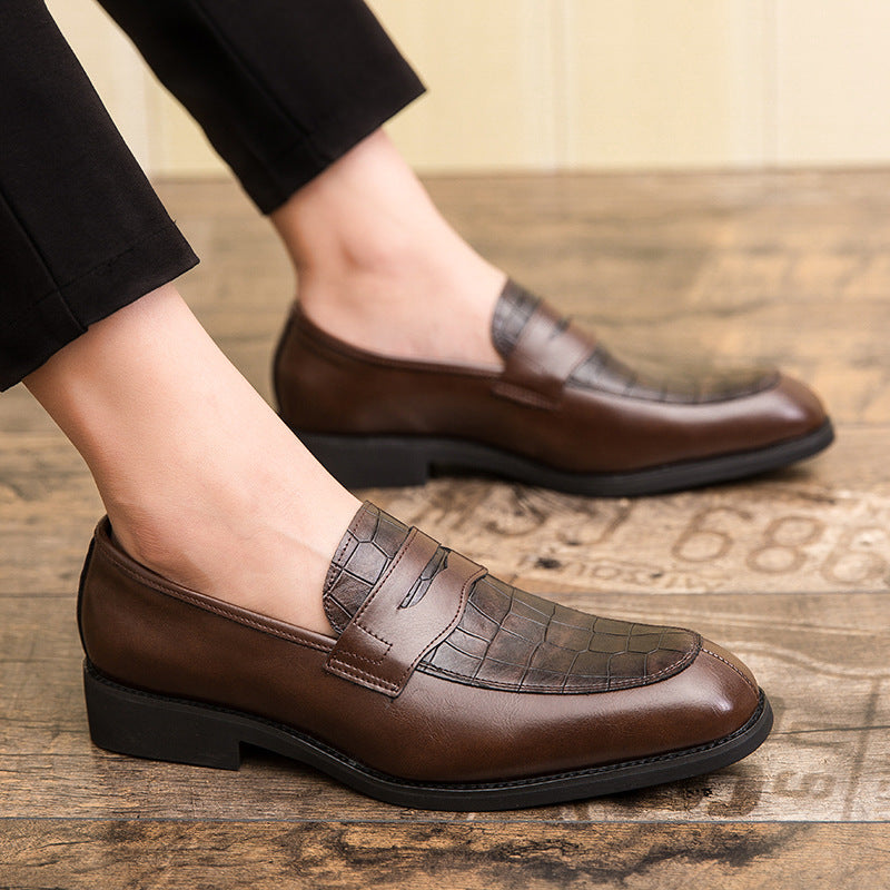 Men's Crocodile Pattern Metal Buckle Formal Shoe