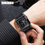 SKMEI Waterproof Electronic Dual Display Stainless Steel Watch