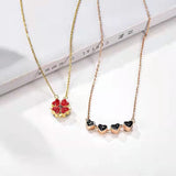 Gold Plated Folding Four-leaf Clover Necklace with Gift Box