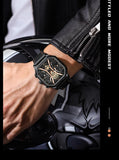 Men's Square Leather Strap Luxury Watch