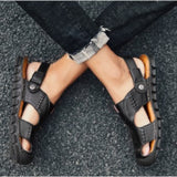 Men's Dual-Use Leather Toe Cap Sandals