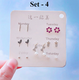 Korean Weekly Earring Set