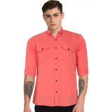 Men Tailored Fit Solid Button Down Collar Casual Shirt