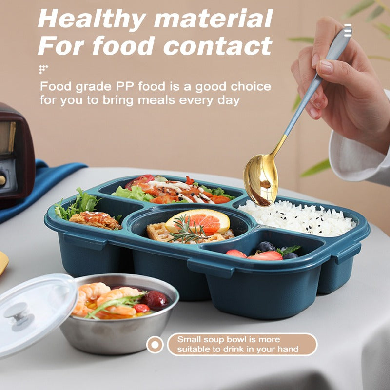 Portable Microwaveable Lunch Box with Soup Bowl