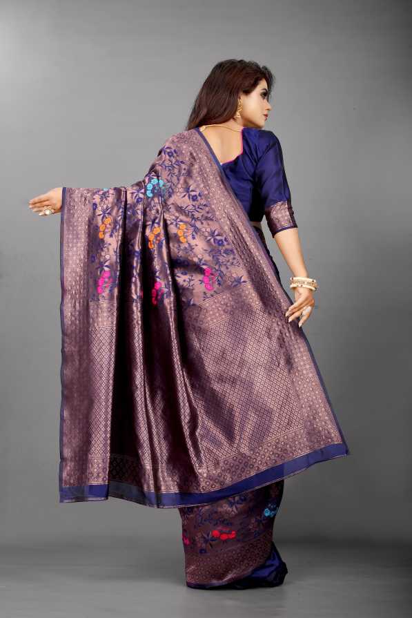 Rashiklal & Co. Woven Tanchoi Cotton Silk Jacquard Saree