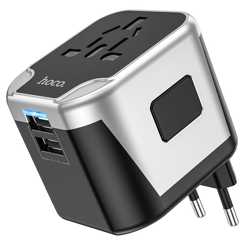 HOCO AC5 4 Plug Standards Double USB Universal Charger