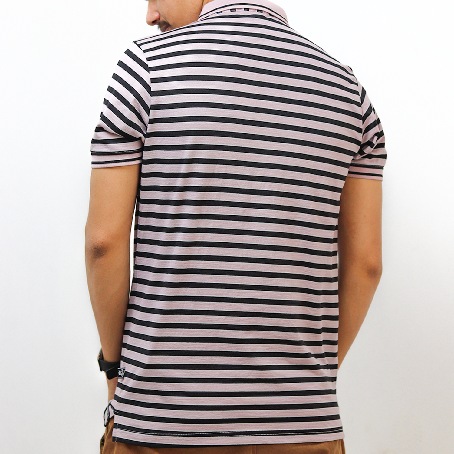 Mid Stripe Comfortable Cotton Polo T-shirt