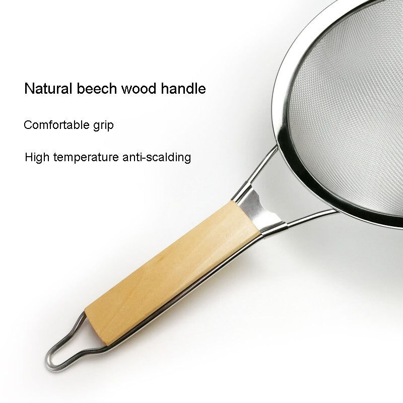 Wooden Handle Multi-use Stainless Steel Strainer