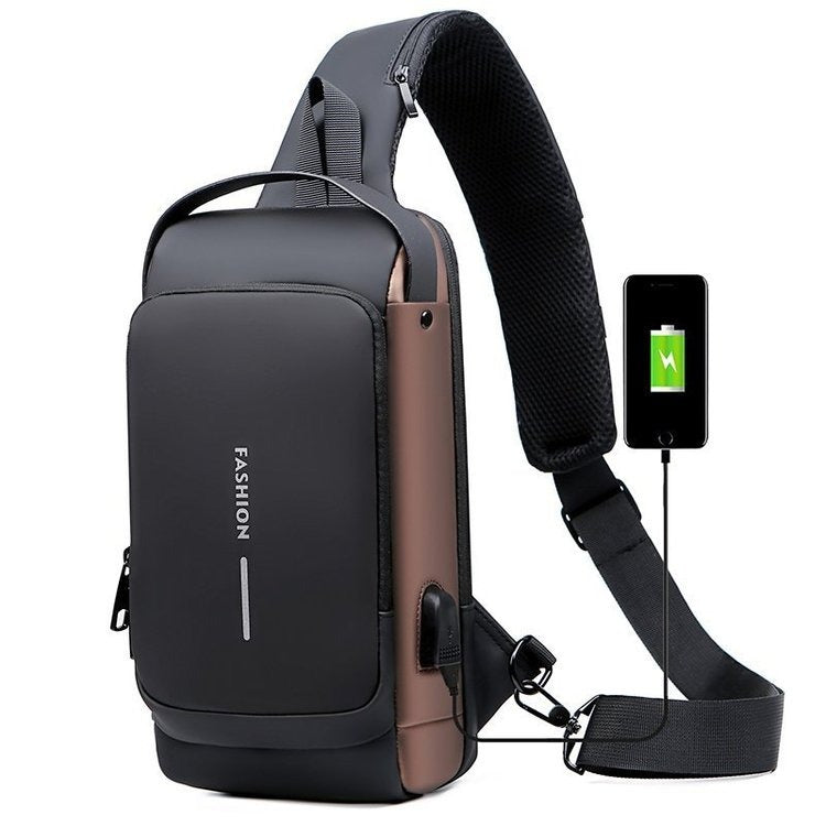 Multifunction Messenger Bags Anti Theft Crossbody Handbag Password Lock  Waterproof USB Port Oxford Cloth Male Travel Purse