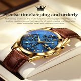 OLEVS Genuine Leather Water Resistance Men's Watch