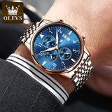 OLEVS Multifunctional Luminous Waterproof Stainless Steel Watch