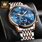OLEVS Multifunctional Luminous Waterproof Stainless Steel Watch