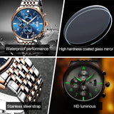 OLEVS Multifunctional Luminous Waterproof Stainless Steel Watch