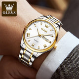 OLEVS 5563 Two Tone Wrist Watch For Men