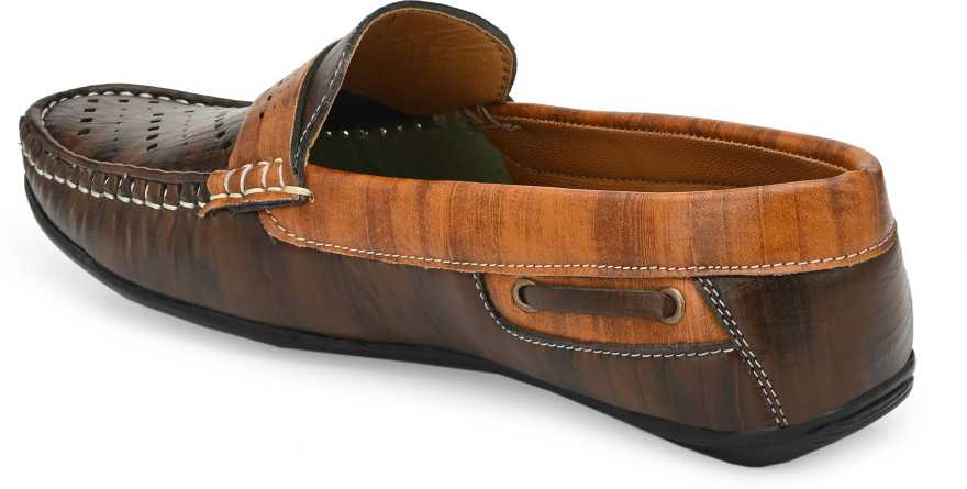 Laser Cut Synthetic Leather Loafers For Men