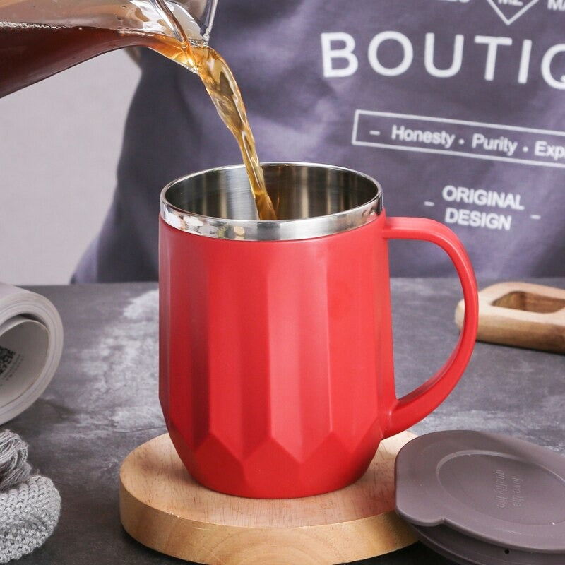 400ml Nordic Insulated Coffee Mug with Handle Lid