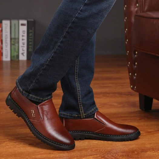 Men Genuine Leather Slip-On Soft Casual Shoes